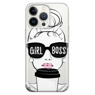 Husa iPhone 14 Pro, Silicon Premium, GIRL BOSS